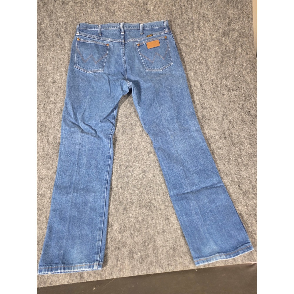 Wrangler 13MWZ Jeans Mens 38x34 Blue Cowboy Cut Original Fit Denim Work Pants